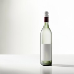 White Wine Bottle on Table
