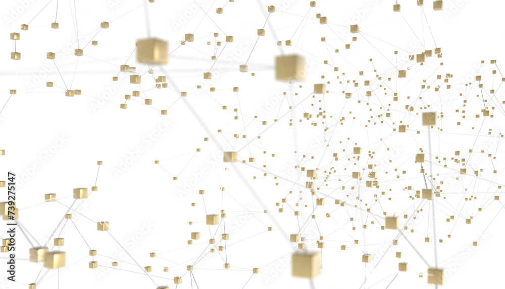Poster Abstract 3d rendering of network concept. Modern background. Futuristic shape with spheres and lines. Design for poster, cover,