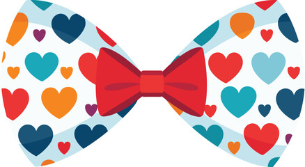 bow tie with hearts flat design vector illustration