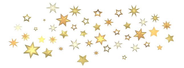 Fototapeta na wymiar Stardust Christmas Shower: Mesmerizing 3D Illustration Depicting Descending Holiday Star Particles