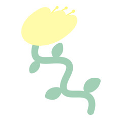 うねうねイエローフラワー⭐︎PNG