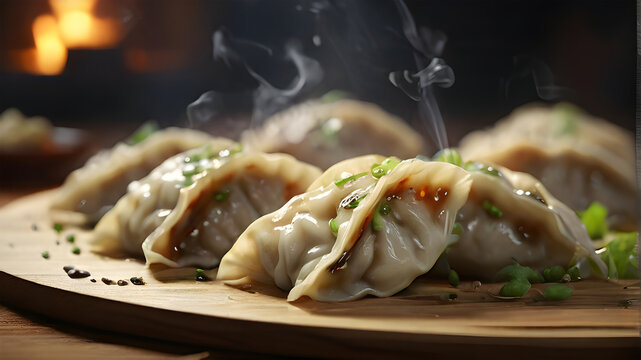 Momos Dumplings served with Tomato chutney