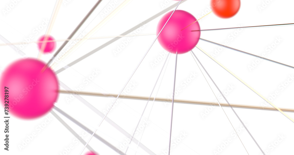 Poster Abstract 3d rendering of network concept. Modern background. Futuristic shape with spheres and lines. Design for poster, cover,