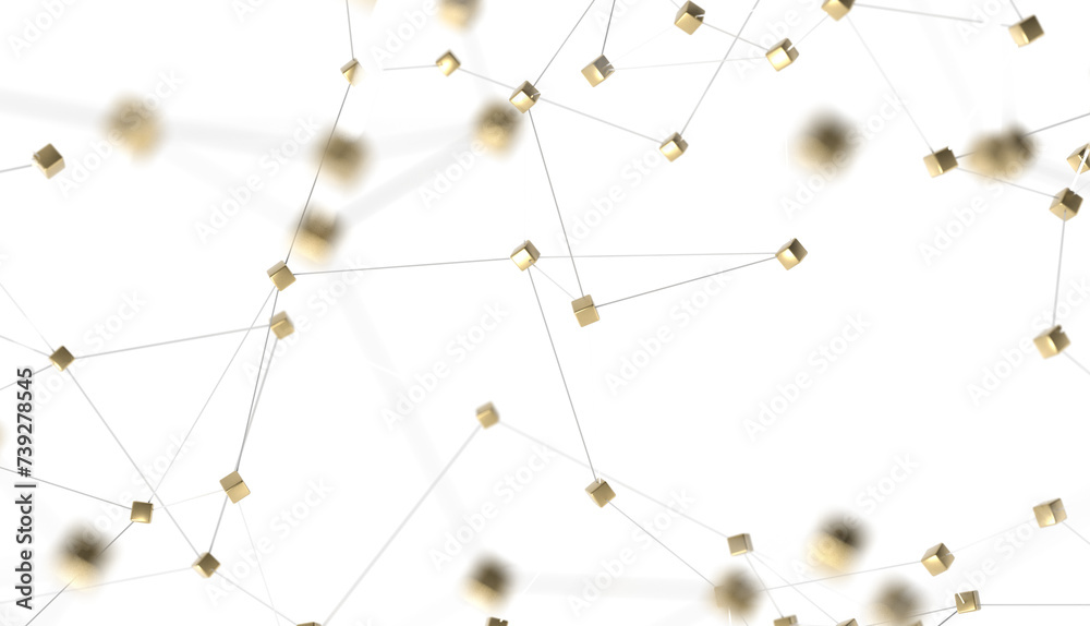 Poster Abstract 3d rendering of network concept. Modern background. Futuristic shape with spheres and lines. Design for poster, cover,