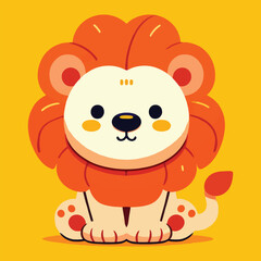 Obraz premium flat logo of Vector lion illustration vector