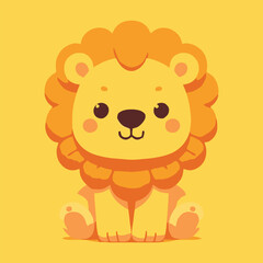Obraz na płótnie Canvas flat logo of Vector lion illustration vector