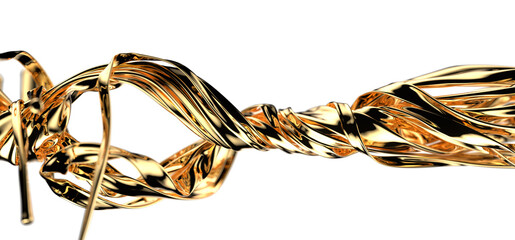 Golden Dimension: Abstract 3D Gold Cloth Illustration with Depth and Dimension