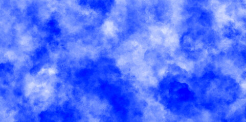 Panorama of blue sky and white cloud nature background. horizon spring morning sky with clouds background. hand painted watercolor shades sky clouds.