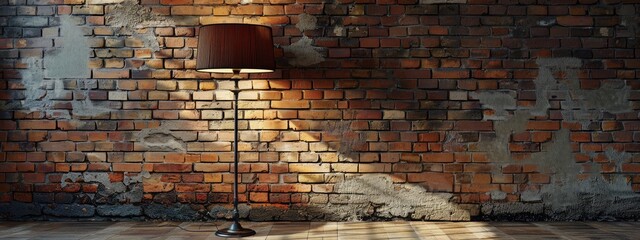 floor lamp in brick room