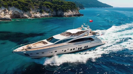 Zelfklevend Fotobehang luxury motor boat, rio yachts italian shipyard © buraratn