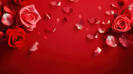 red Valentine's day background with copy space