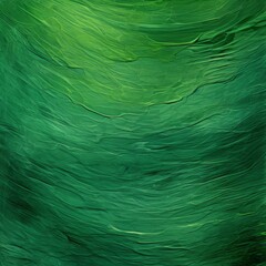 Abstract green background with a pattern of lines and spots of oil paint.