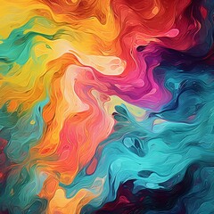 Abstract colorful background. Psychedelic texture. Digital painting, illustration.