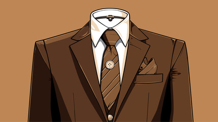 Abstract business suit with a tie and cufflinks  representing formal attire in the business world. simple Vector art