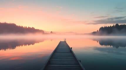 Obraz premium Romance by the lake, a romantic lake that couples must visit