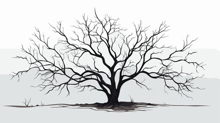 Abstract barren and leafless tree  symbolizing a sense of emptiness. simple Vector art