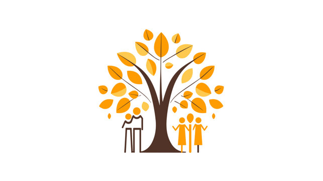 Abstract happy family icon  symbolizing joy and unity in relationships. simple Vector art
