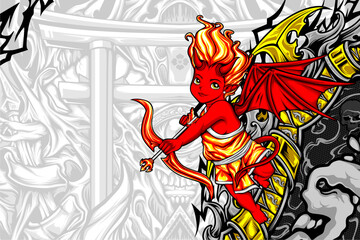 devil cupid illustration for your design