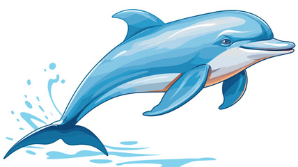 Abstract happy and playful dolphin  representing marine joy. simple Vector art