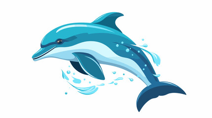 Abstract happy and playful dolphin  representing marine joy. simple Vector art