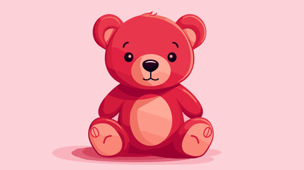 Abstract happy and contented teddy bear  representing childhood joy. simple Vector art