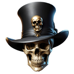 skull wearing a hat