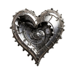 A heart made of lead on a white background