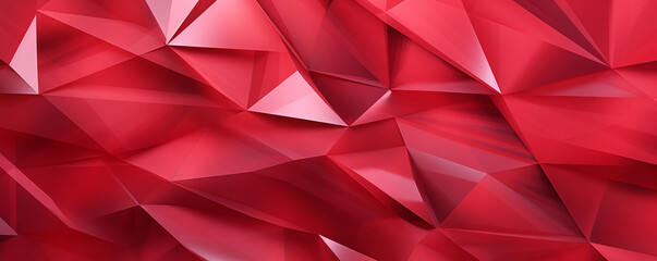 3d render, abstract red crystal background, faceted texture, wide panoramic polygonal wallpaper