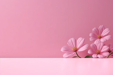 Abstract pink pastel space minimal background.