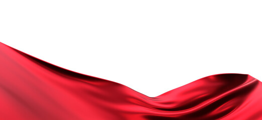 Smooth elegant red cloth on grey background