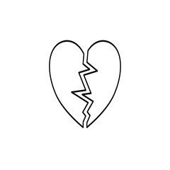 broken heart line icon