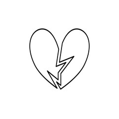 broken heart line icon