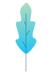 Flat minimal leaf of bush, shrub, tree, wild plant icon. Cartoon park or garden, spring landscape element. Environmental colorful isolated vegetation