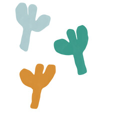 Leaves and flower abstract style pastel color 