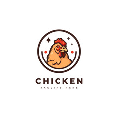 Chicken logo vector. Minimalist logo concept. Suitable for restaurants, products, farms or marketing with a chicken theme.