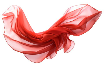 Flowing Red Silk Fabric on Black
