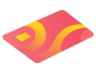 icon of detailed credit card isolated on white background