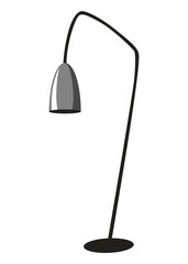 Modern interior decorative element, floor lamp. Decoration for living room or office. Cabinet accessory