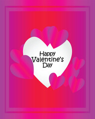 Happy valentines day. Vector banner, greeting card, flayer, poster,  with text Happy valentines day