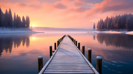 Fototapeta premium A four-season tour of beautiful lakes