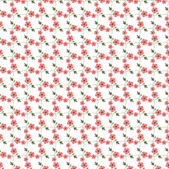 Free vector hand drawn color small flowers pattern.