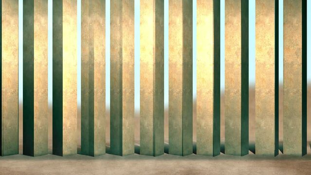 Panning along a generic border wall during daytime - 3