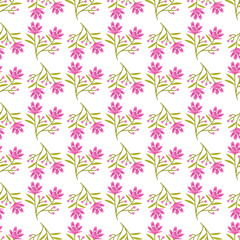 Free vector hand drawn color small flowers pattern.
