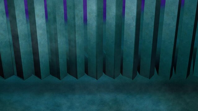 Panning along a generic border wall during night - 2
