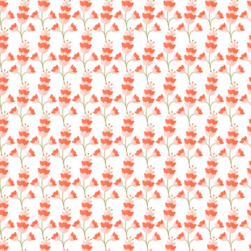 Free vector hand drawn color small flowers pattern.