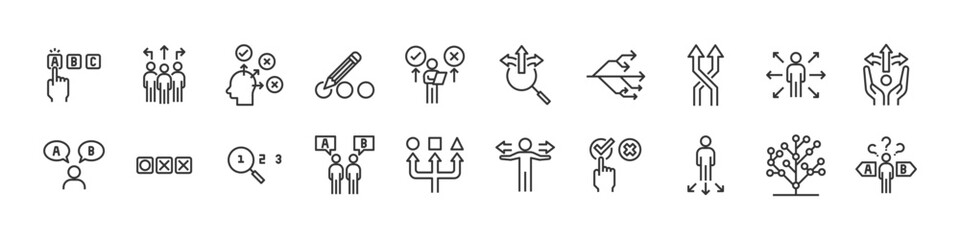 set of choice icons, choose, decision,