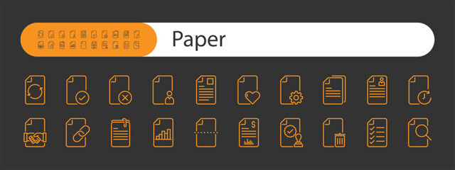 set of paper icons, document, office