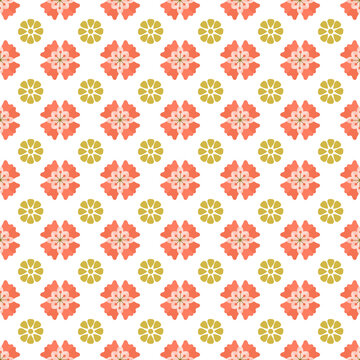 Free vector hand drawn color small flowers pattern.