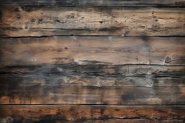 Naklejka premium Weathered wooden planks with a rich textured surface showing age and character
