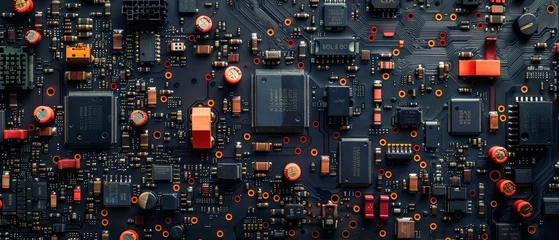 Fotobehang The circuit board background © Zaleman